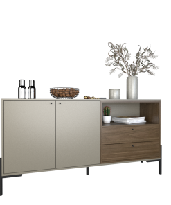 BAHIUT 4253 GRIS CUBANITA COMBINADO CON NOGAL TABLES