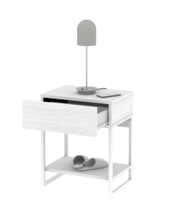 MESA DE LUZ MODERNA MLM050 BLANCA DIELFE