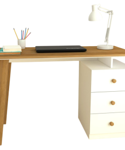 ESCRITORIO ESCANDINAVO 1.20MTS 234094 ROBLE MIEL COMBINADO CON BLANCO GACELA