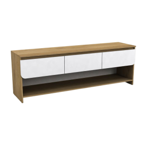 RACK DE TV LINEA CURVALBA 446270 ROBLE MIEL COMBINADO CON BLANCO GACELA