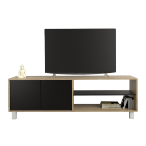 RACK DE TV 4100 OLMO FINLANDES COMBINADO CON NEGRO TABLES