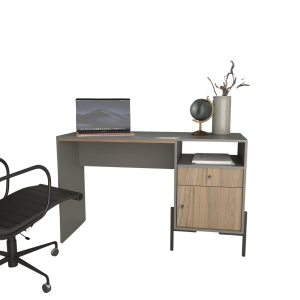ESCRITORIO 4255 GRIS CUBANITA COMBINADO CON OLMO FINLANDES TABLES