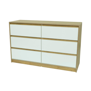 COMODA 6 CAJONES 839/5 ROBLE MIEL COMBINADO CON BLANCO GACELA