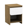 MESA DE LUZ CURVALBA 732270 ROBLE MIEL COMBINADO CON BLANCO GACELA