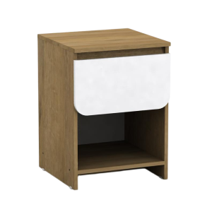 MESA DE LUZ CURVALBA 732270 ROBLE MIEL COMBINADO CON BLANCO GACELA