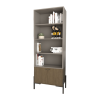ESTANTERIA 4256 GRIS CUBANITA COMBINADO CON NOGAL TABLES