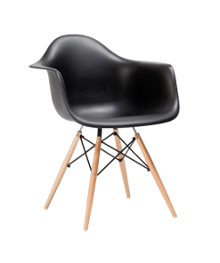 SILLON EAMES NEGRO PATA MADERA F901501 GARDEN LIFE