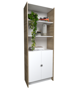 ESTANTERIA PUERTAS BAJAS 3036 OLMO FINLANDES COMBINADO CON EVEREST TABLES