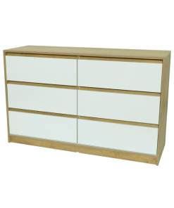 COMODA 6 CAJONES 839/5 ROBLE MIEL COMBINADO CON BLANCO GACELA