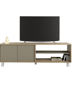 RACK DE TV 4100 OLMO FINLANDES COMBINADO CON GRIS CUBANITA TABLES