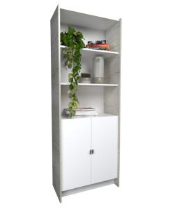 ESTANTERIA PUERTAS BAJAS 3036 NEVADO COMBINADO CON EVEREST TABLES