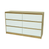COMODA 6 CAJONES 839/5 ROBLE MIEL COMBINADO CON BLANCO GACELA