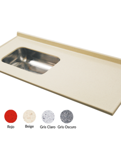 MESADA 1.20X0.60 GRIS OSCURO BACHA ACERO IZQUIERDA DURAFORT