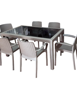 JUEGO JARDIN ESTILO RATTAN CAPUCHINO VOSS