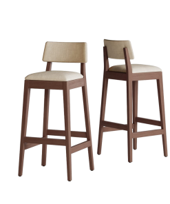 BANQUETA LACAR CASTAÑO PERGAMINO MUEBLES