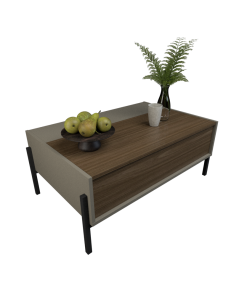 MESA LIVING 2023 GRIS CUBANITA COMBINADO CON NOGAL TABLES