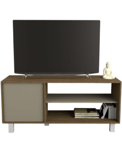 RACK DE TV 4102 NOGAL COMBINADO CON GRIS CUBANITA TABLES