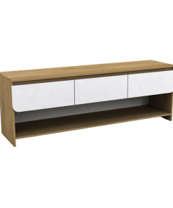 RACK DE TV LINEA CURVALBA 446270 ROBLE MIEL COMBINADO CON BLANCO GACELA